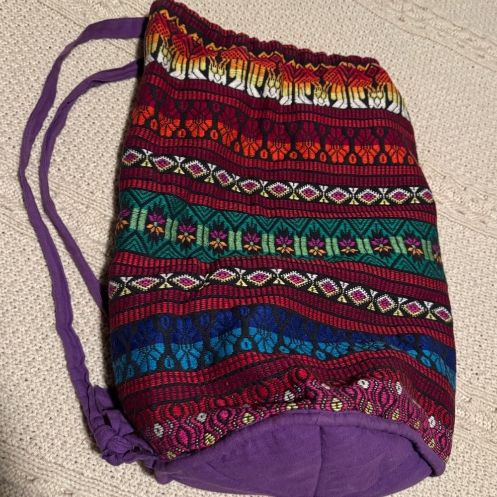 Colorful Patterned Drawstring Backpack - Picture 7 of 7